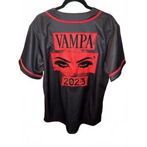 Vampa 2023 Graphic Baseball Jersey Large - Black & Red Style